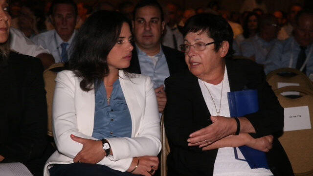 Justice Minister Shaked and Supreme Court President Miriam Naor at the Israel Bar Association meeting (Photo: Motti Kimchi)