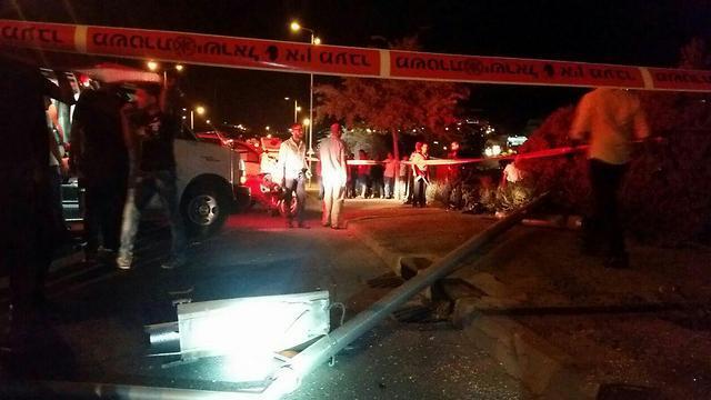 Scene of the crash (Photo: Jerusalem Fire and Rescue Services)