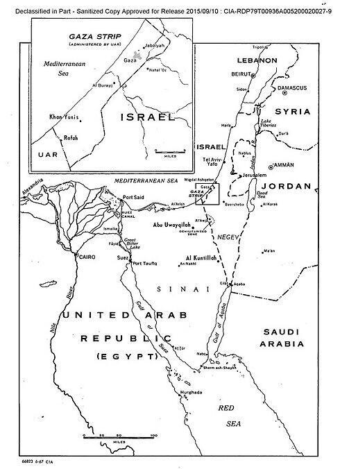 Declassified CIA map of the Six Day War battlefieldnullnull Declassified CIA map of the Six Day War battlefield