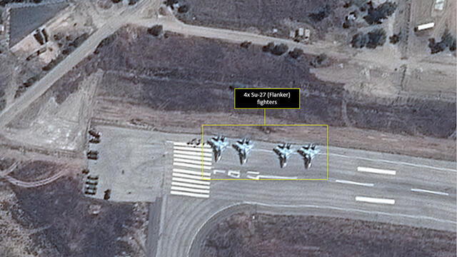 Satellite view of Russian fighters in Syrianullnull Satellite view of Russian fighters in Syria