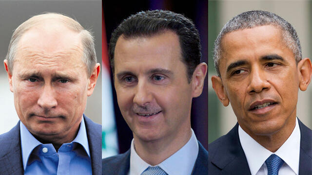 Russian President Vladimir Putin, left, Syrian President Bashar Assad, middle, US President Barack Obama, right (Photo: AP, Gettyimages, Reuters)