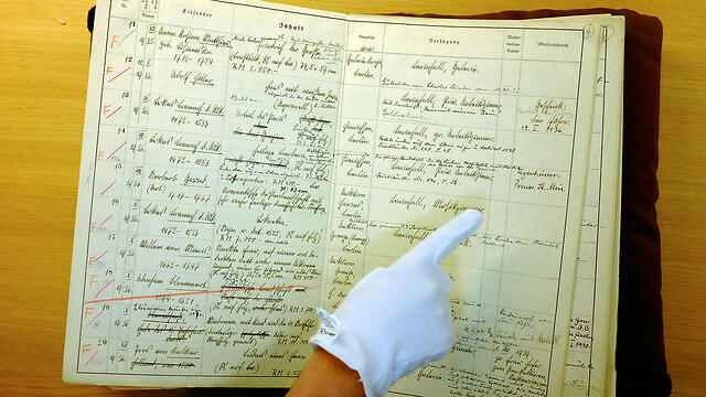 Ledger listing art stolen by Hermann Göring (Photo: AP)