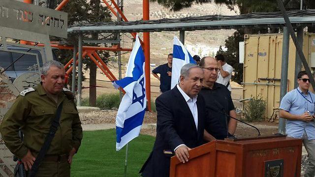 Netanyahu during his West Bank tour on Tuesday