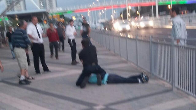 Apprehending the assailant in Petah Tikvah