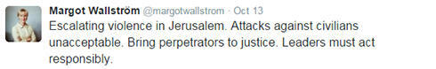 Wallstrom's tweet. Doesn't mention terroism.nullnull Wallstrom's tweet. Doesn't mention terroism.