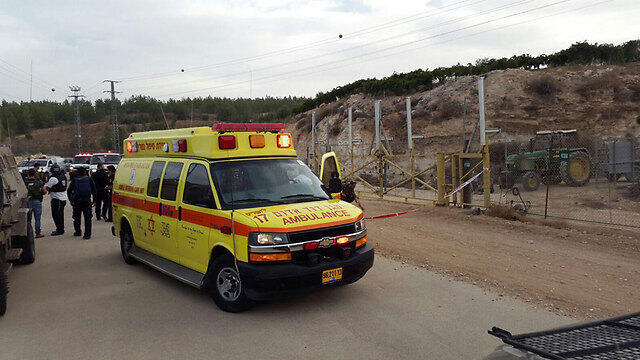 Ambulance at the scene of the attack (Photo: MDA Jerusalem)