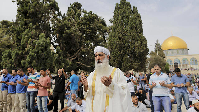 Prayers on the temple mount (Photo: Reuters) (צילום: רויטרס) Prayers on the temple mount (Photo: Reuters)