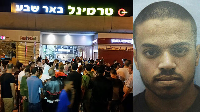 Mouhand al-Okbi, right, and the scene of the attack (Photo: Hezl Yossef) (צילום: הרצל יוסף) Mouhand al-Okbi, right, and the scene of the attack (Photo: Hezl Yossef)