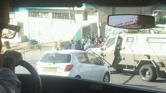 The scene of the incident in Hebron. (Photo: Tazpit Press Service)