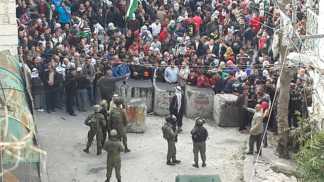 Wednesday in Hebron: Local leadership standing in between the masses and the soldiers.nullnull Wednesday in Hebron: Local leadership standing in between the masses and the soldiers.