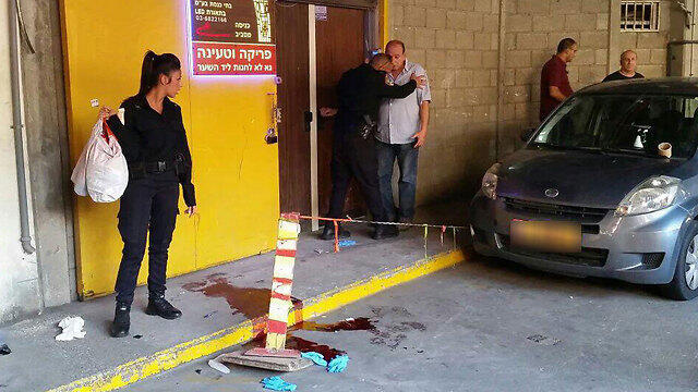 The entrance to the synagogue where one victim tried to flee his attacker.