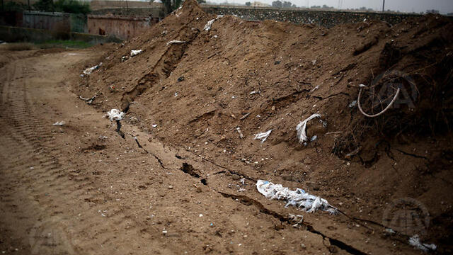An area where tunnels had been flooded