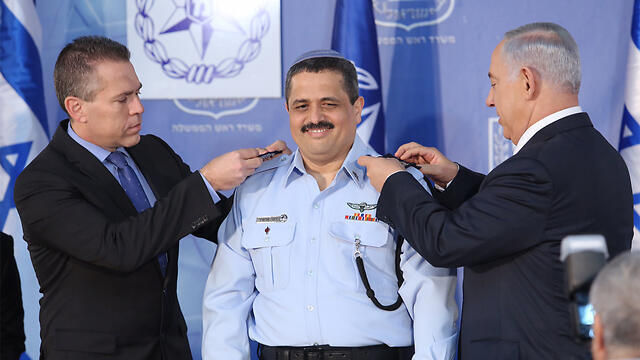 Alsheikh, Netanyahu, and Erdan at the ceremony. (Photo: Gil Yohanan)