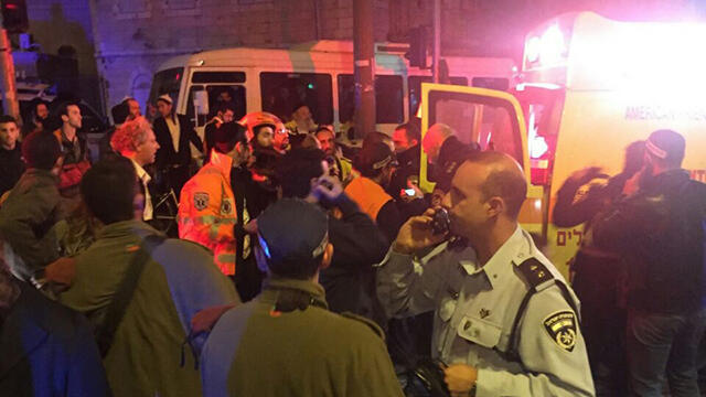 The scene of the attack at HaNevi'im Street in Jerusalem.