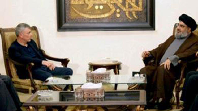 Sleiman Frangieh with Hezbollah head Hassan Nasrallah.