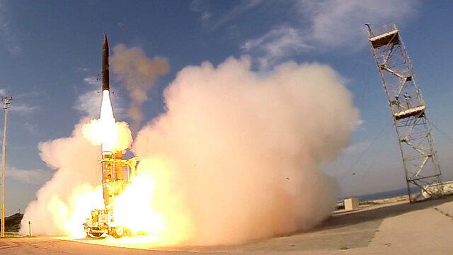 A recent Arrow 3 test (Photo: Defense Ministry)