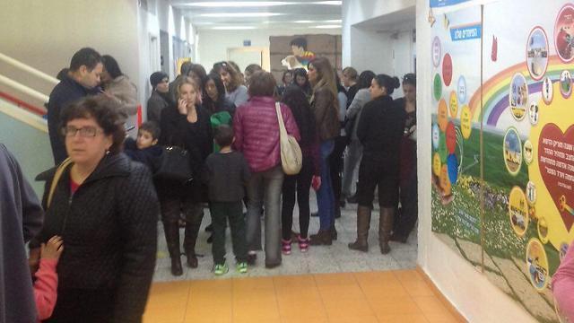 Residents at entrance to air raid shelter in northern Israel on Sundaynullnull Residents at entrance to air raid shelter in northern Israel on Sunday