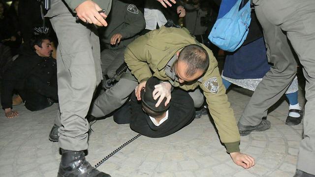 Protest at the entrance to Jerusalem (Photo: TPS)