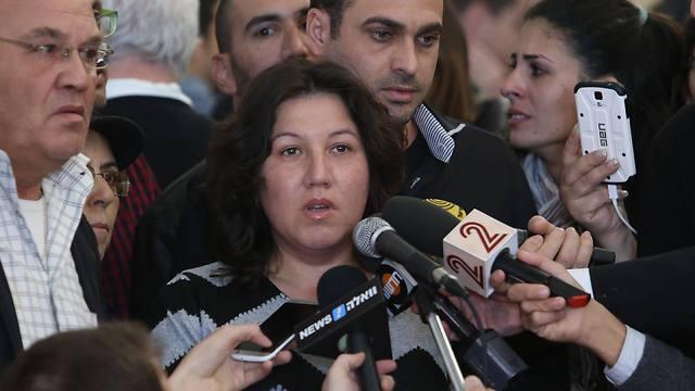 Olga Zadorov. My husband is innocent." (Photo: Gil Yohanan)