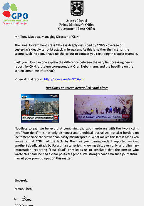 The letter sent to CNN