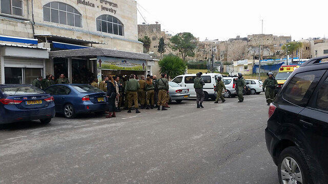 Scene of shooting attack near Tomb of the Patriarchs in Hebron 