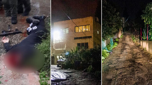 From left-to-right: the body of Nashat Melhem after he was shot dead by security forces; the area in which Melhem was hiding; and the trail down which he fled after apparently being tipped off that the police were on their waynullnull From left-to-right: the body of Nashat Melhem after he was shot dead by security forces; the area in which Melhem was hiding; and the trail down which he fled after apparently being tipped off that the police were on their way