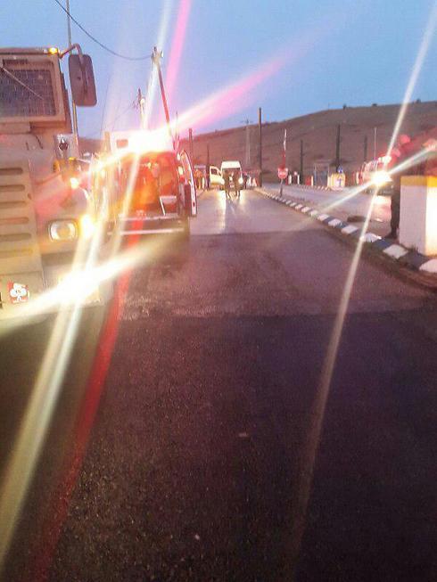 The scene of an attempted stabbing attack in the Nablus area of the West Bank