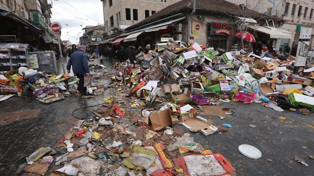 Забастовка мусорщиков в Иерусалиме. Фото: Гиль Йоханан