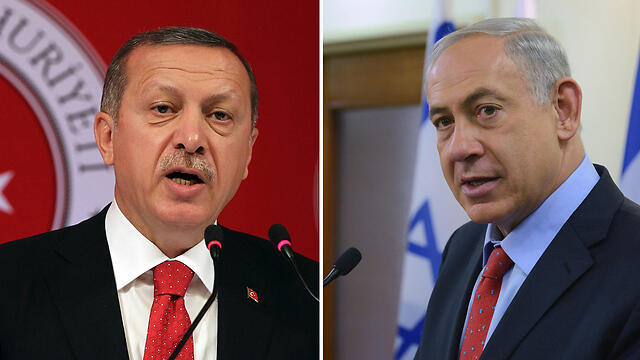 Prime Minister Benjamin Netanyahu and Turkish President Recep Tayyip Erdogan (Photo: AFP, Kobi Gidon/GPO)