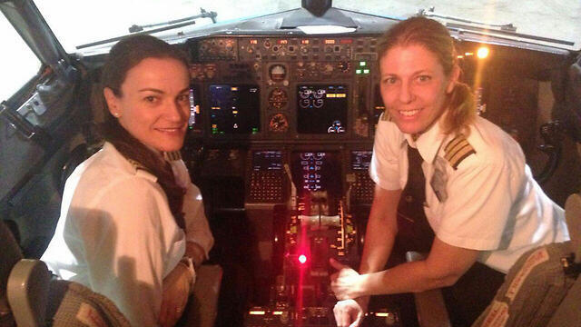 Shechter and Schwartz in the cockpit.
