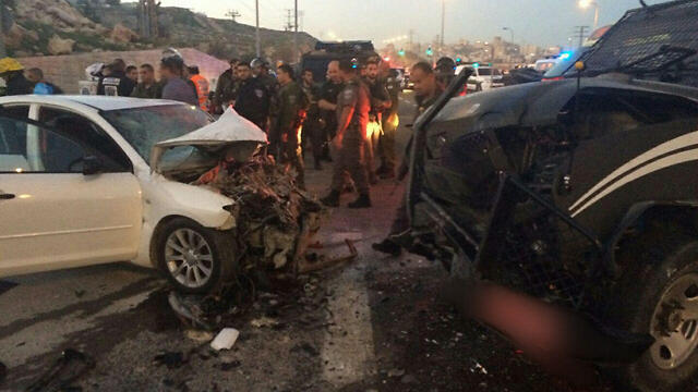 Scene of the vehicular attack near Ma'ale Adumimnullnull Scene of the vehicular attack near Ma'ale Adumim