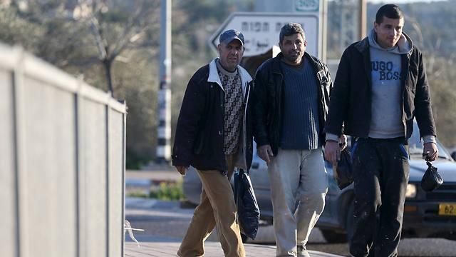 Palestinian laborers in the West Bank