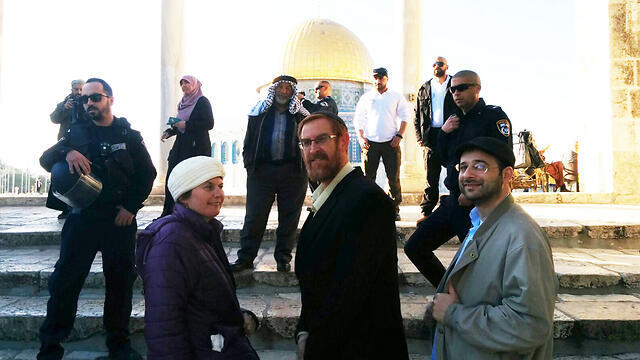 Yehuda Glick at Temple Mount following attempt on his life (Photo : Arnon Segal)