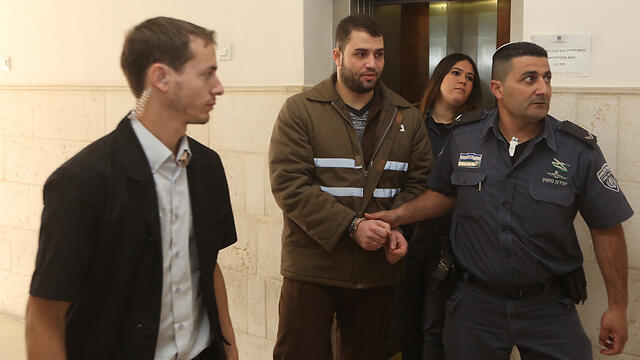 Bilal Abu Ghanem in Jerusalem District Court (Photo: Gil Yohanan) (צילום: גיל יוחנן) Bilal Abu Ghanem in Jerusalem District Court (Photo: Gil Yohanan)