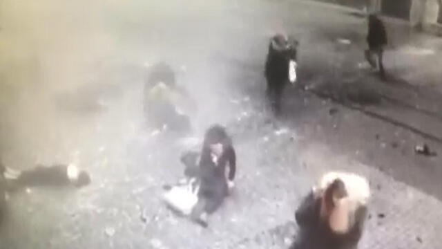 Security camera still shows moment after the detonation