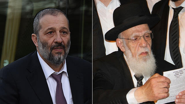 Aryeh Deri (L) and Rabbi Shalom Cohen (R) (Photo: Photo: Efie Schrer and Yaakov Cohen)