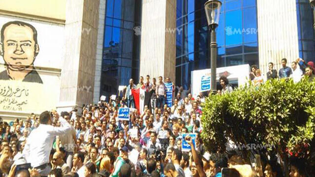 Demonstration opposing the island-transfer deal, Egypt.nullnull Demonstration opposing the island-transfer deal, Egypt.