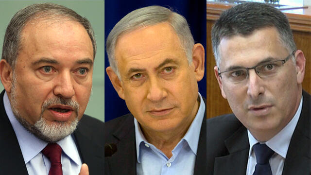 Lieberman, Netanyahu, Sa'ar (Photos: Gil yohanan, AP, Eli Mendelbaum)