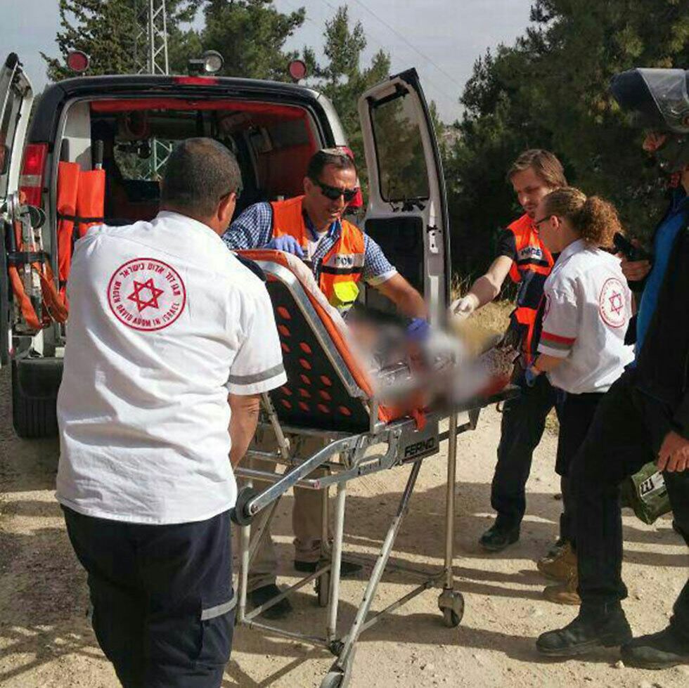 Attack in Armon HaNatziv (Photo: MDA) (צילום: מד"א) Attack in Armon HaNatziv (Photo: MDA)