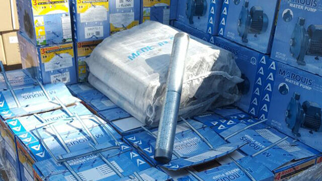 Water pumps sent to Gaza used to pump water out of tunnels (Photo: Crossing Points Authority)