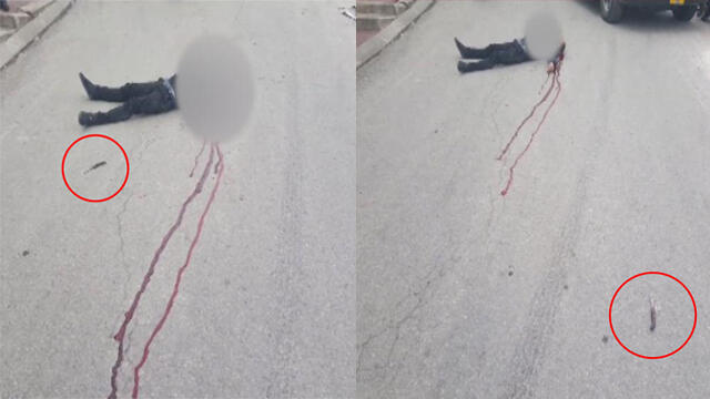 The knife before (r) and after (l) being kicked