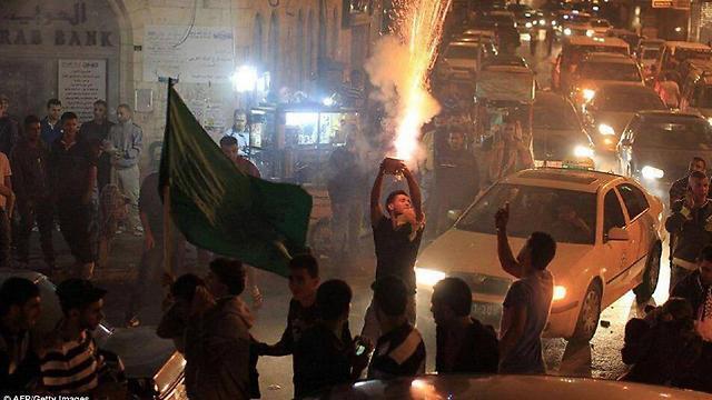 Palestinians in Hebron setting off fireworks to celebrate Tel Aviv terror attack