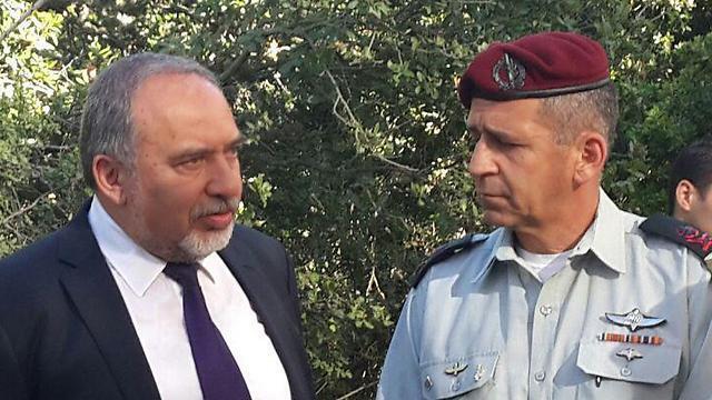Minister Lieberman with then-head of Military Intelligence Aviv Kochavi (Photo: Ahiya Raved) (צילום: אחיה ראב"ד) Minister Lieberman with then-head of Military Intelligence Aviv Kochavi (Photo: Ahiya Raved)