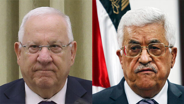 Mahmoud Abbas and Reuven Rivlin (Photo: Alex Kolomoisky, EPA)
