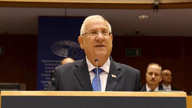 Rivlin addressing European Parliament (Photo: Mark Nieman, GPO)
