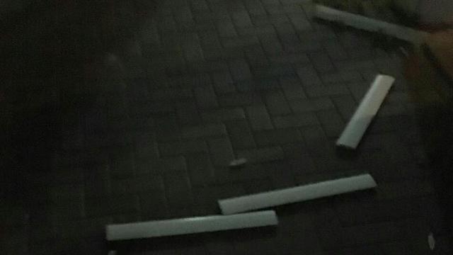 Shutters blown off a building by the rocket in Sderotnullnull Shutters blown off a building by the rocket in Sderot