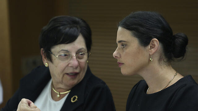 L to R: Supreme Court President Miriam Naor and Minister of Justice Ayelet Shaked (Photo: Gil Yohanan) (צילום: גיל יוחנן) L to R: Supreme Court President Miriam Naor and Minister of Justice Ayelet Shaked (Photo: Gil Yohanan)