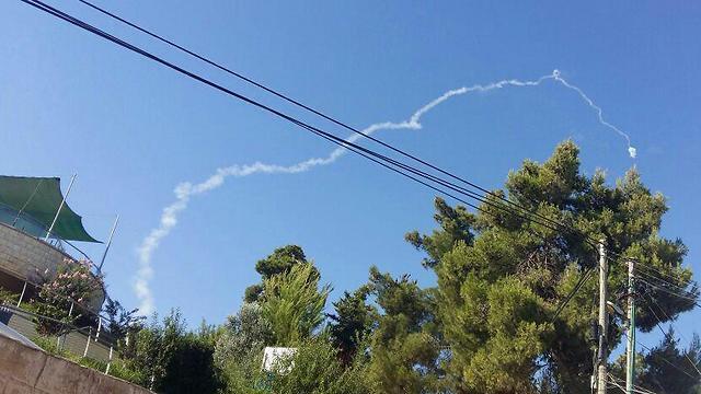 Patriot missile fired near Safed (Photo: Safed Municipality)
