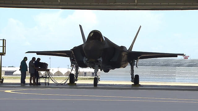The F-35 doing a test flight