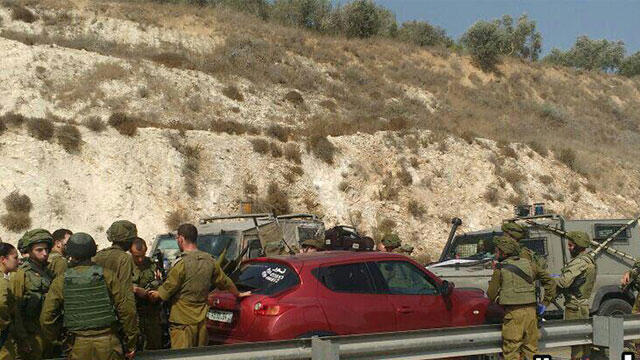Scene of the attack (Photo: Judea and Samaria Hatzalah)